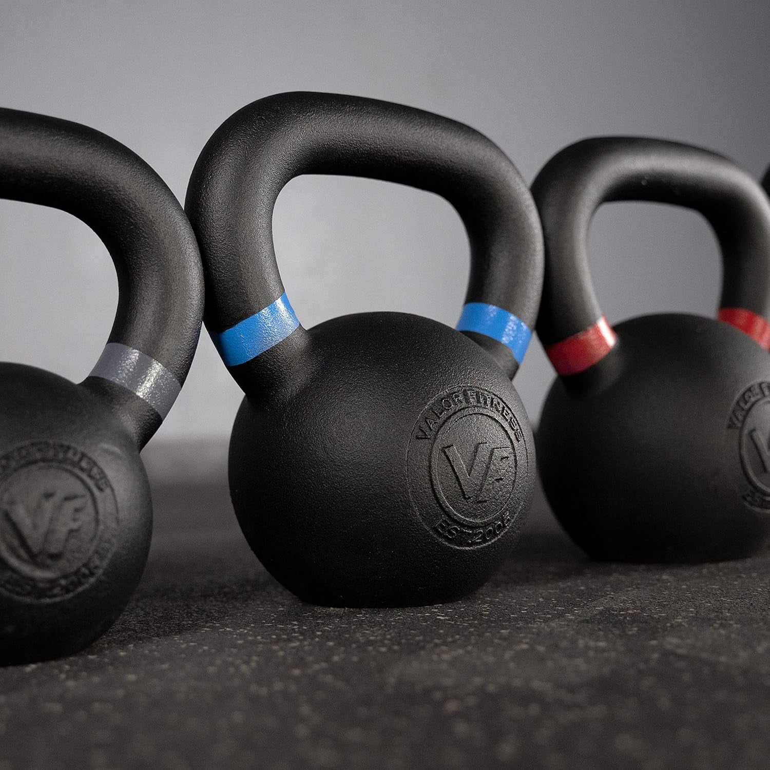 Premium Cast Iron Kettlebells Powder Coated Kettle Bell Weights - Includes LB and KG Weight