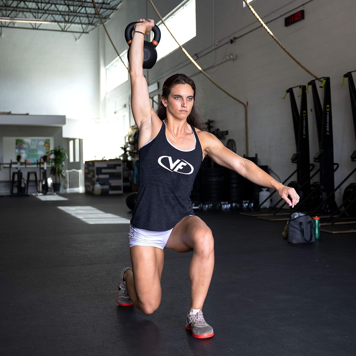 Premium Cast Iron Kettlebells Powder Coated Kettle Bell Weights - Includes LB and KG Weight